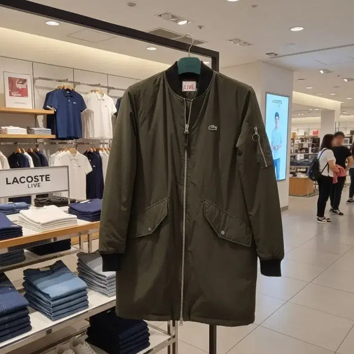 [BUNJANG] Lacoste MA-1 Bomber Jacket (Khaki) / 라코스테 남성 롱 MA-1 점퍼 카키 95사이즈 90사이즈 커플