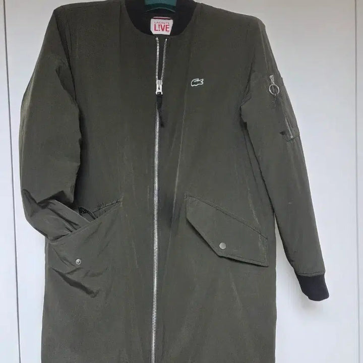 [BUNJANG] Lacoste MA-1 Bomber Jacket (Khaki) / 라코스테 남성 롱 MA-1 점퍼 카키 95사이즈 90사이즈 커플