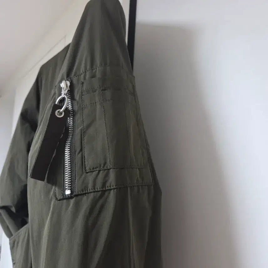 [BUNJANG] Lacoste MA-1 Bomber Jacket (Khaki) / 라코스테 남성 롱 MA-1 점퍼 카키 95사이즈 90사이즈 커플