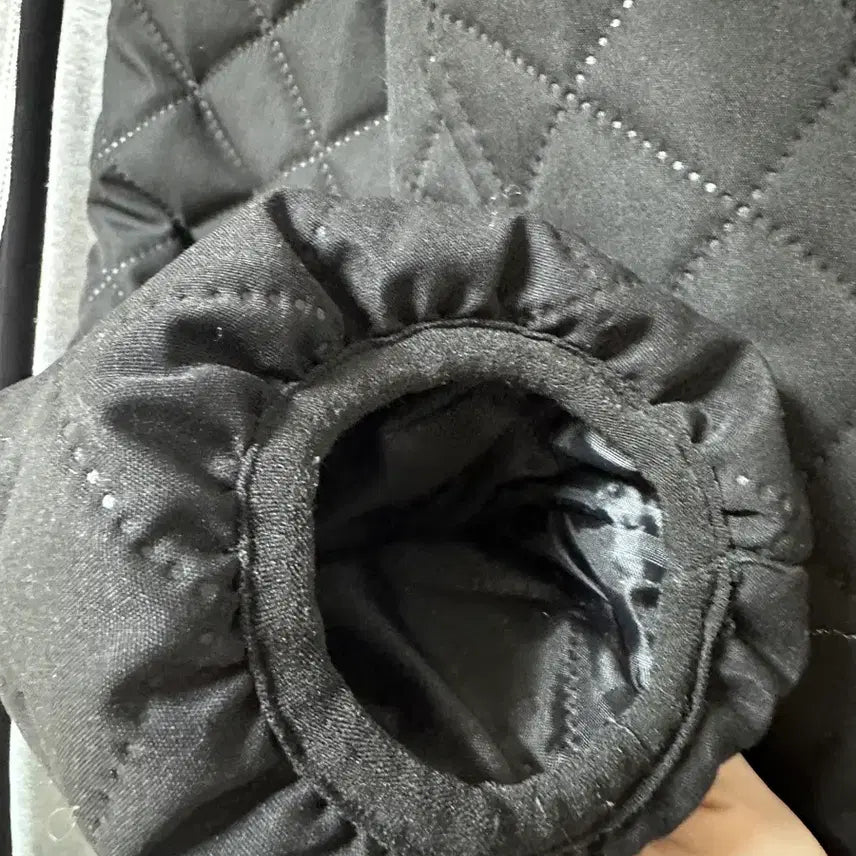 [BUNJANG] Black Quilted Jacket with Fur Lining / 털 안감 누빔 검정 자켓 점퍼