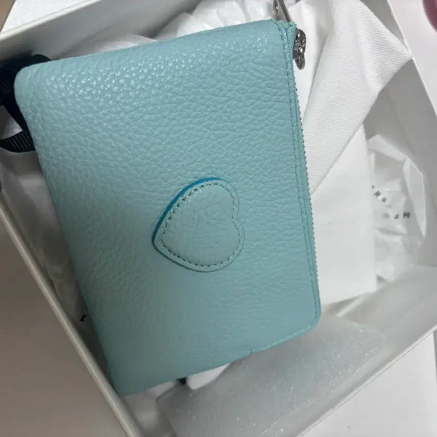 [BUNJANG] Marge Sherwood Heart Zipper Wallet Mint / 마지셔우드 하트 지퍼 반지갑 민트