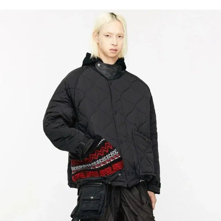 [BUNJANG] Andersson Bell Unisex Knit Patch Quilted Blouson Jacket / 앤더슨벨  유니섹스  니트패치 퀼팅 블루종   점퍼