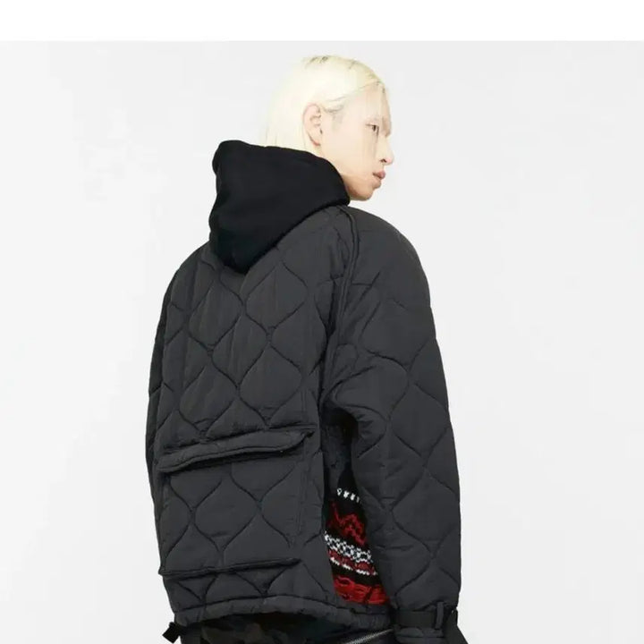 [BUNJANG] Andersson Bell Unisex Knit Patch Quilted Blouson Jacket / 앤더슨벨  유니섹스  니트패치 퀼팅 블루종   점퍼