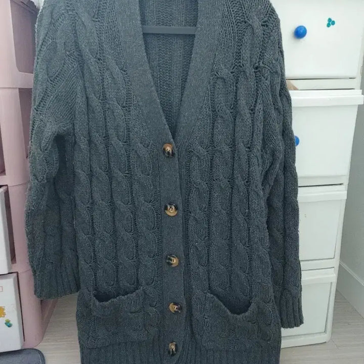 [BUNJANG] Long Winter Knit Cardigan (Size 66) / 겨울 롱 스웨터 니트 가디건 66 (초겨울용)