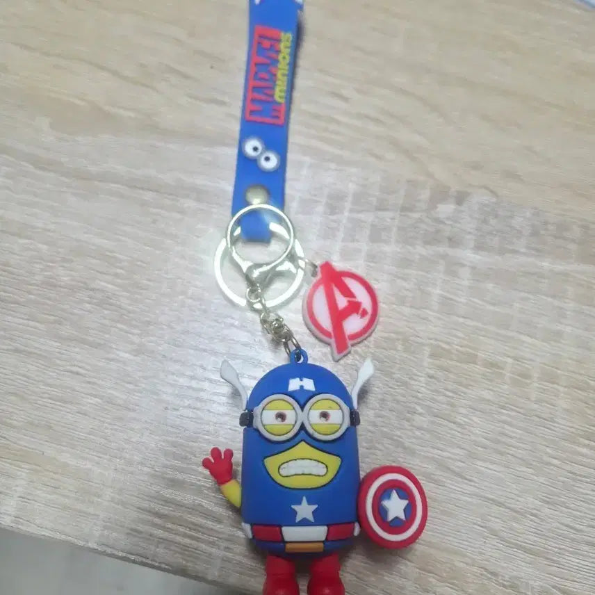 [BUNJANG] Marvel Minions Captain America Keyring / 마블 미니언즈 캡틴아메리카 키링