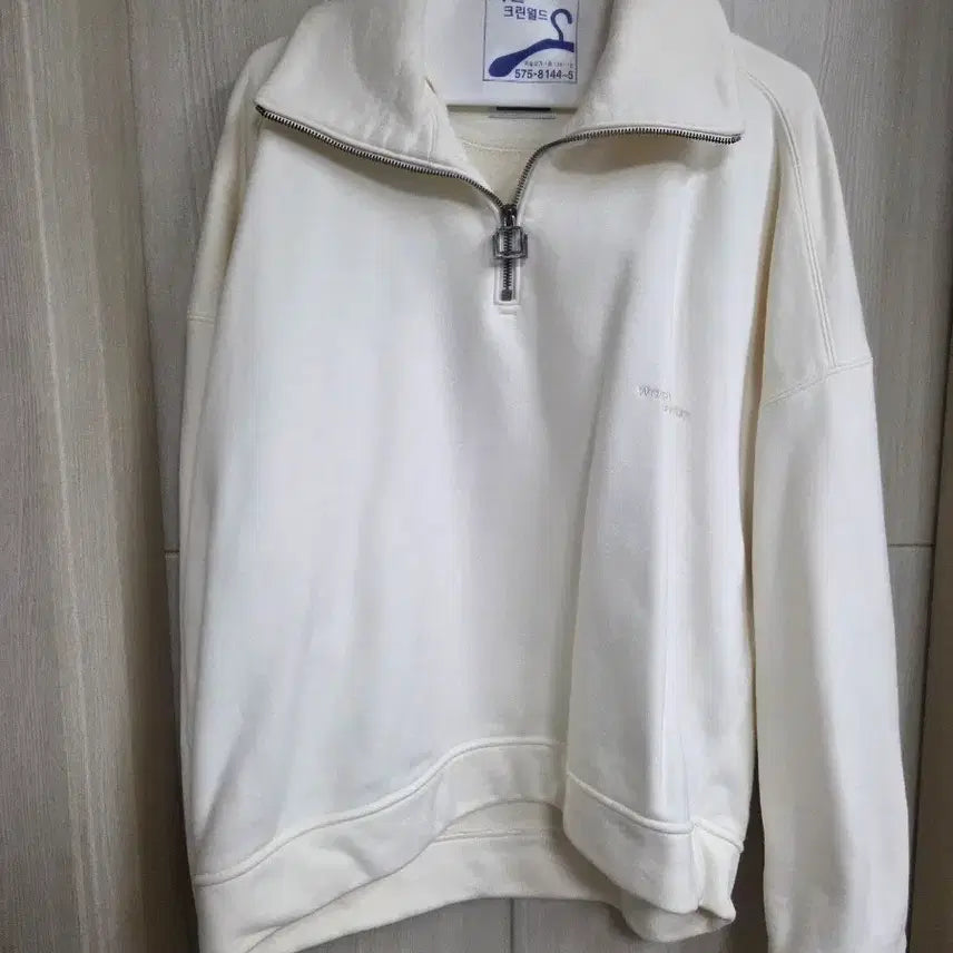 [BUNJANG] Wooyoungmi Half-Zip Sweatshirt Ivory / 우영미 하프집업  46 아이보리