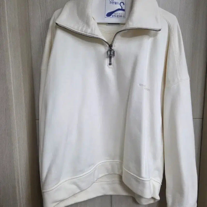 [BUNJANG] Wooyoungmi Half-Zip Sweatshirt Ivory / 우영미 하프집업  46 아이보리
