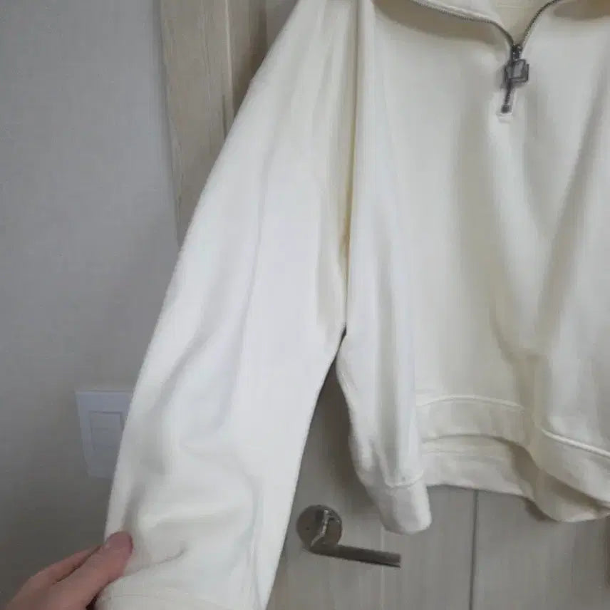 [BUNJANG] Wooyoungmi Half-Zip Sweatshirt Ivory / 우영미 하프집업  46 아이보리