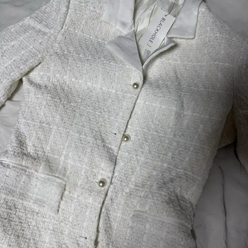 [BUNJANG] Blackhole Jay Tweed Dress Ivory / 블랙홀제이 트위드 원피스 아이보리 데이트룩 연말룩