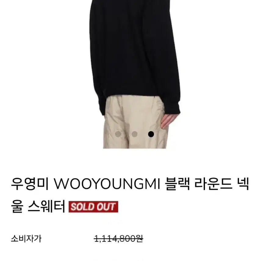 [BUNJANG] Wooyoungmi Golf Luxury Crew Neck Sweater (Black/Gray, 52) / (득템 찬스) 우영미 골프 럭셔리 크루넥 스웨터 52