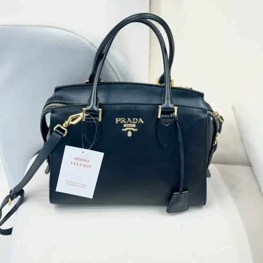 [BUNJANG] Prada Saffiano Leather Two-Way Bag / 프라다 사피아노 레더 투웨이백 (정품)