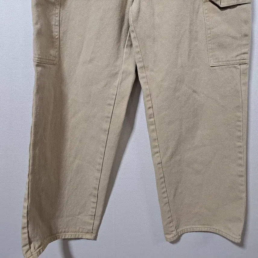 [BUNJANG] Unbranded Beige Wide Cargo Pants / 여성 베이지 와이드 카고팬츠 면바지 L (c자27)