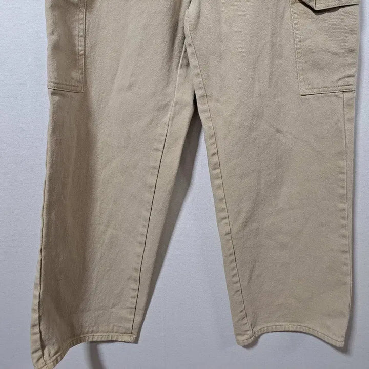[BUNJANG] Unbranded Beige Wide Cargo Pants / 여성 베이지 와이드 카고팬츠 면바지 L (c자27)