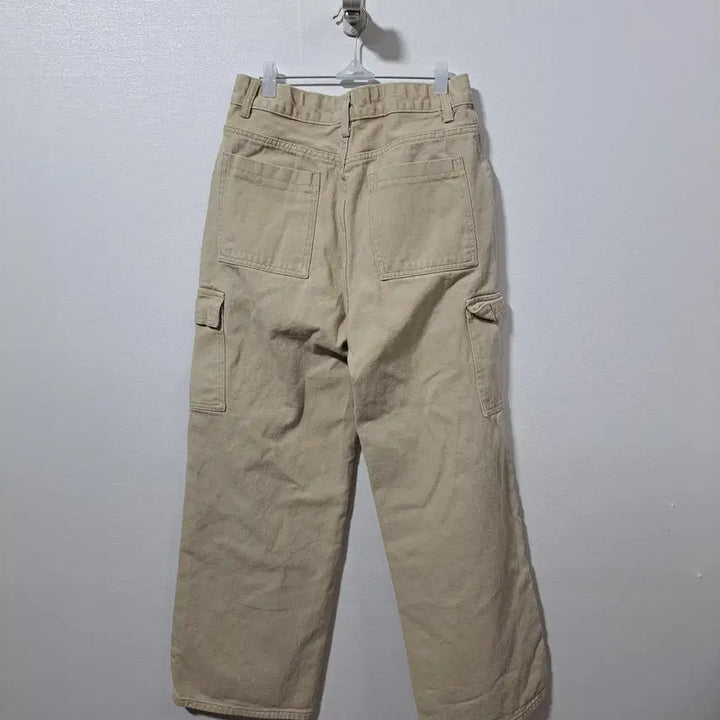 [BUNJANG] Unbranded Beige Wide Cargo Pants / 여성 베이지 와이드 카고팬츠 면바지 L (c자27)
