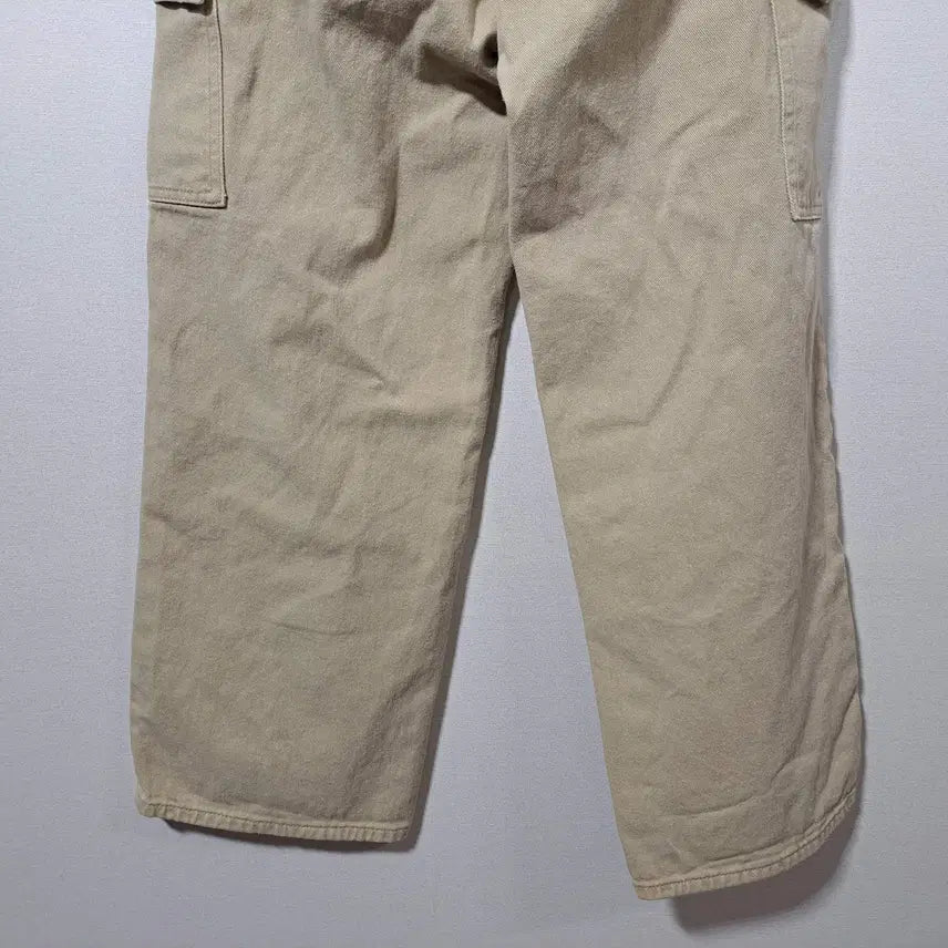 [BUNJANG] Unbranded Beige Wide Cargo Pants / 여성 베이지 와이드 카고팬츠 면바지 L (c자27)