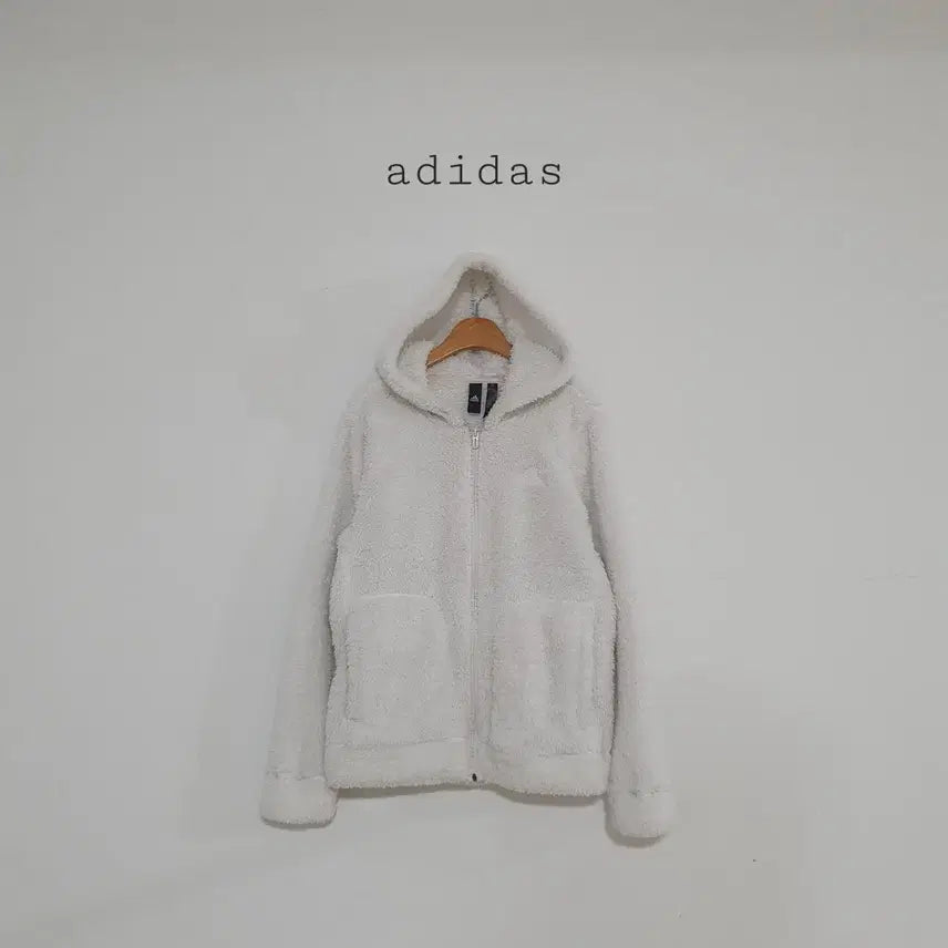 [BUNJANG] Adidas Fleece Hooded Zip-up Jacket Ivory / 세일)No.26020506 아디다스 후리스 후드집업 아이보리
