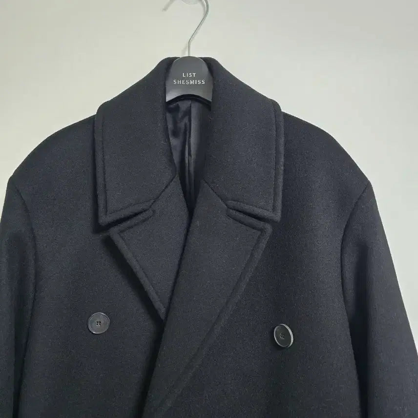 [BUNJANG] Mama Gari Cashmere Black Double Coat / 마마가리 캐시미어 블랙 더블 코트 46(95)