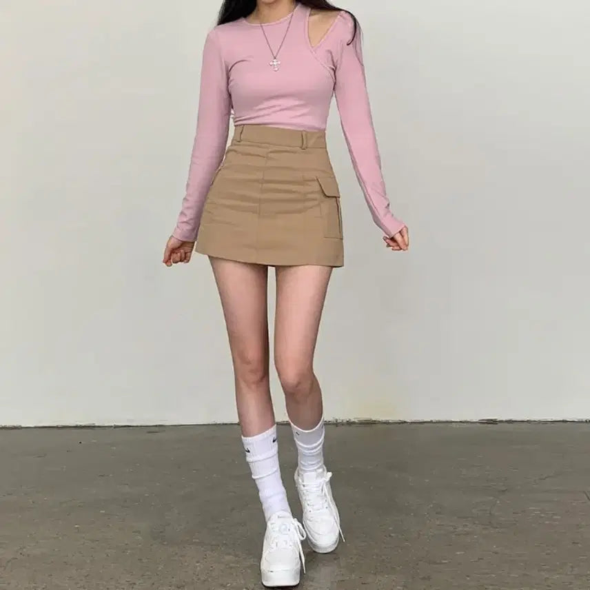 [BUNJANG] Cargo Pocket Mini Skirt / 카고 포켓 미니 스커트