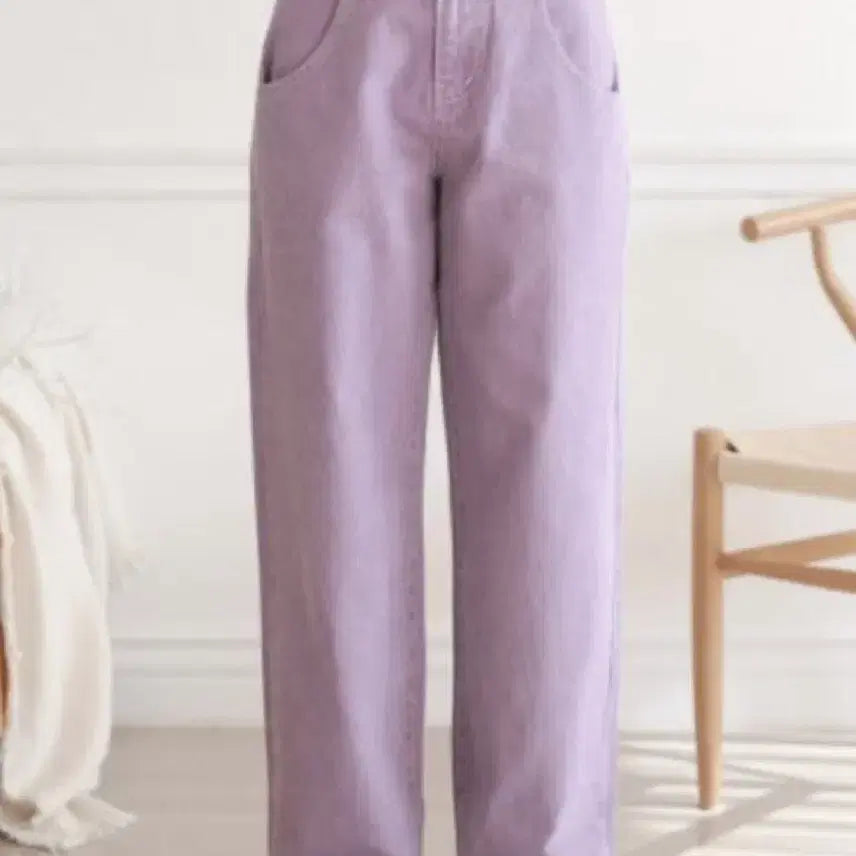 [BUNJANG] Light Purple Wide Denim Pants / 연보라색 데님 팬츠 와이드