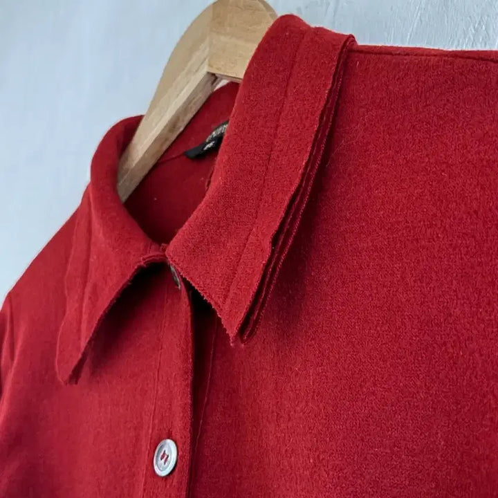 [BUNJANG] DEMIAN Burgundy Wool Blend Shirt Jacket / DEMIAN 버건디 울 블렌드 셔츠 자켓 / Burgundy