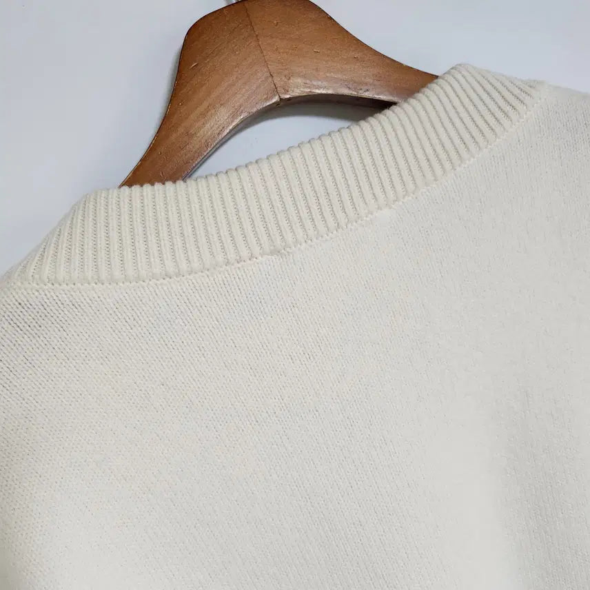 [BUNJANG] AMI White Big Heart Intarsia Wool Cardigan / [M] 아미 화이트 빅하트 인타르시아 울 가디건 BFUKC002 018