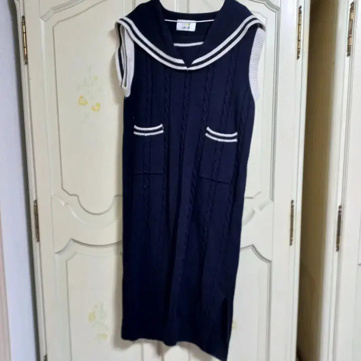 [BUNJANG] Lady Lady Sailor Knit Long Dress / 레이디레이디 세라복 니트 원피스(F)