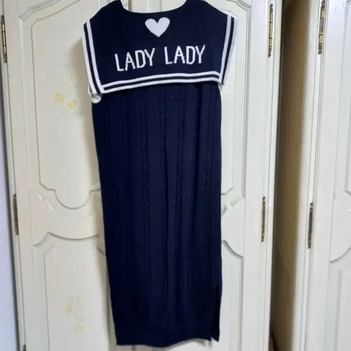 [BUNJANG] Lady Lady Sailor Knit Long Dress / 레이디레이디 세라복 니트 원피스(F)