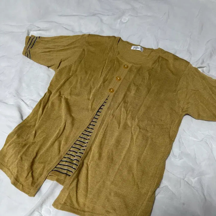 [BUNJANG] Butterfly Vintage Layered Short Sleeve Knit Top / 빈티지 레이어드 반팔 니트 / 버터플라이빈티지 일본빈티지 하구미 모리걸