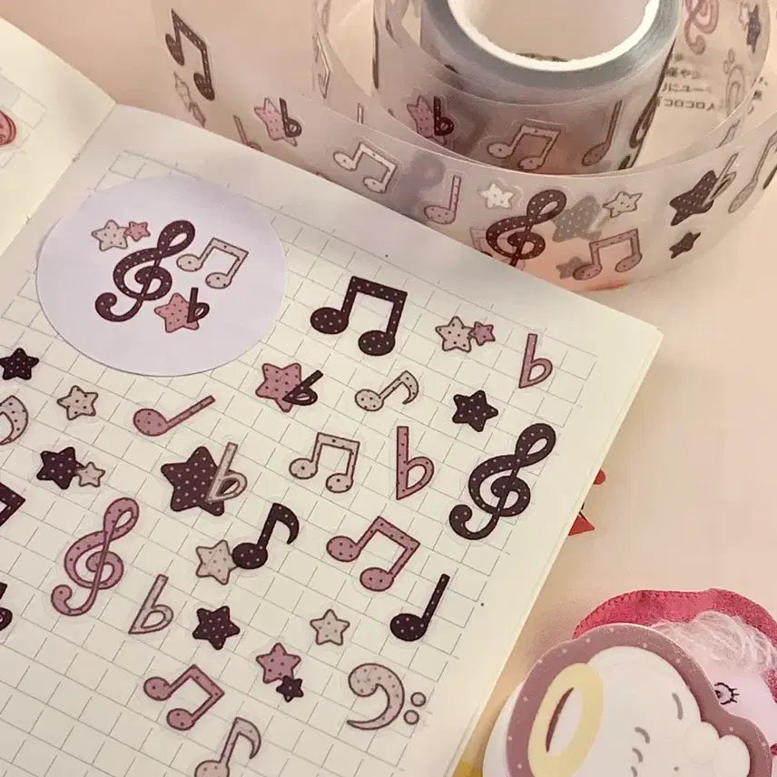 [BUNJANG] Ururu Note Kiss Cut Tape / [우루루] 음표 키스컷 마테 키스컷 띵