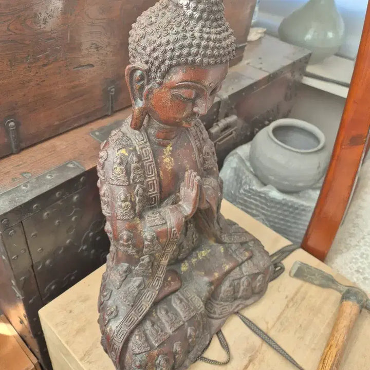 [BUNJANG] Antique Bronze Buddha Statue / 주물 부처님 사이즈크고좋음1개단가