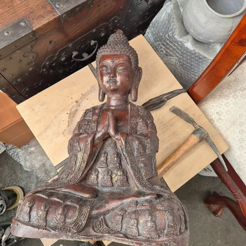 [BUNJANG] Antique Bronze Buddha Statue / 주물 부처님 사이즈크고좋음1개단가