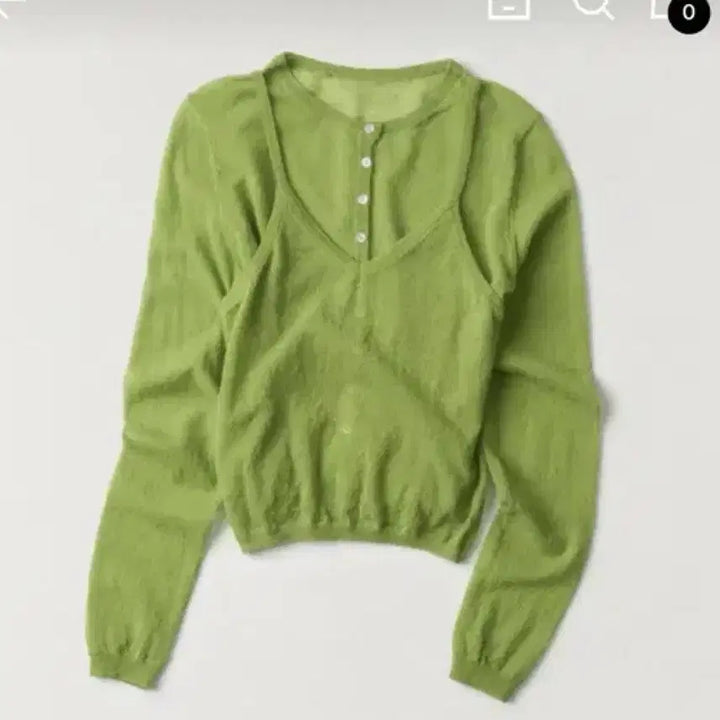 [BUNJANG] The Last Sheer Cardigan &amp; Sleeveless - Apple Green / 더라우스트 시스루 가디건&amp;슬리브리스 APPLE GREEN