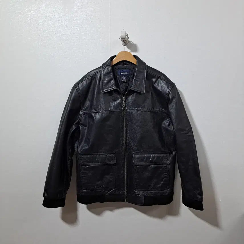 [BUNJANG] Cherokee Leather Jacket (Size L) / cherokee 체로키 남성 가죽 자켓 L (가죽51)