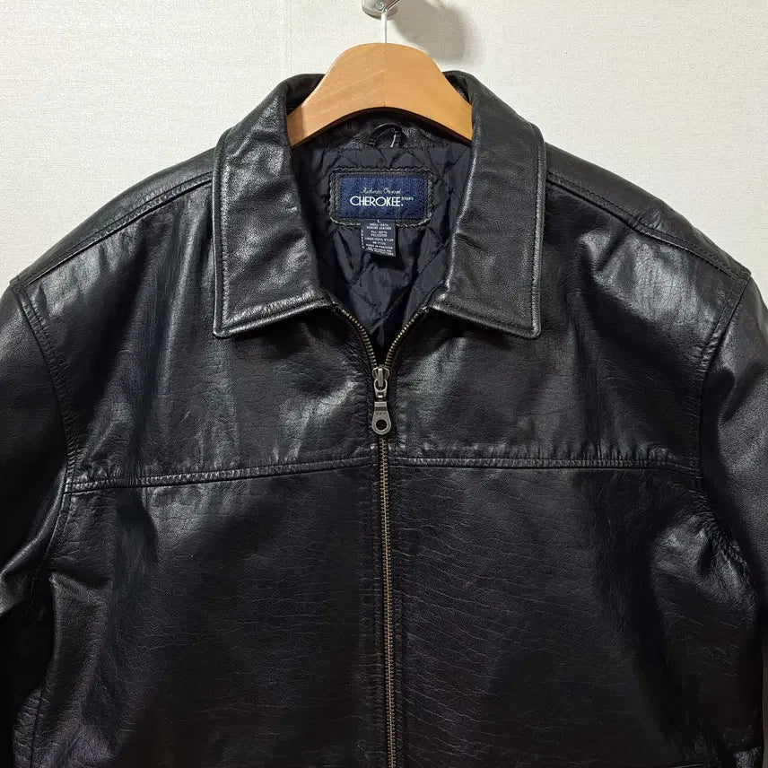[BUNJANG] Cherokee Leather Jacket (Size L) / cherokee 체로키 남성 가죽 자켓 L (가죽51)