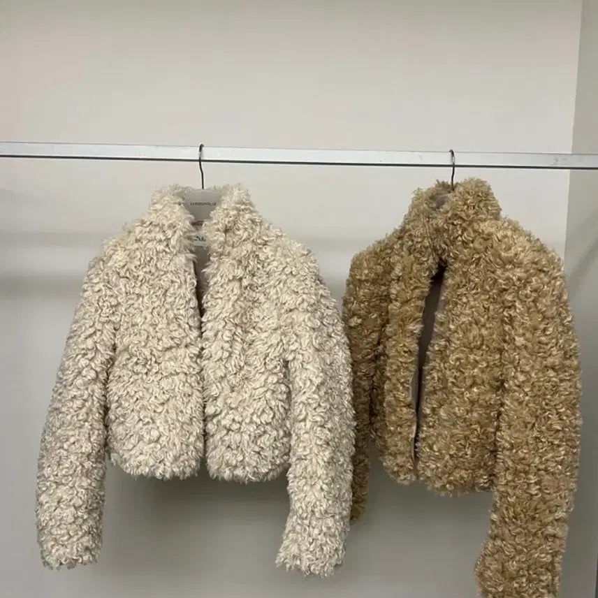 [BUNJANG] London Plat Wool Fur Jacket Ivory / 런던플랏 양모 퍼자켓 아이보리