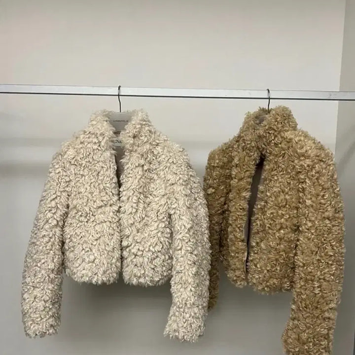 [BUNJANG] London Plat Wool Fur Jacket Ivory / 런던플랏 양모 퍼자켓 아이보리