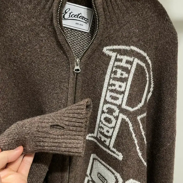 [BUNJANG] ETCE Colin 90 Knit Zip Up Brown / ETCE 콜린 90 니트 집업 브라운