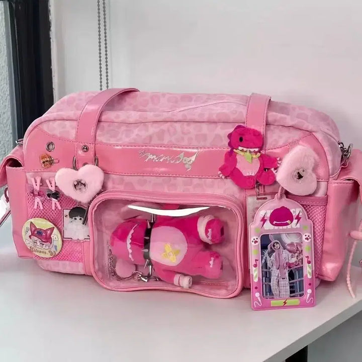[BUNJANG] Himegyaru Y2k Leopard Print Shoulder Bag / 히메갸루 y2k 호피 숄더백