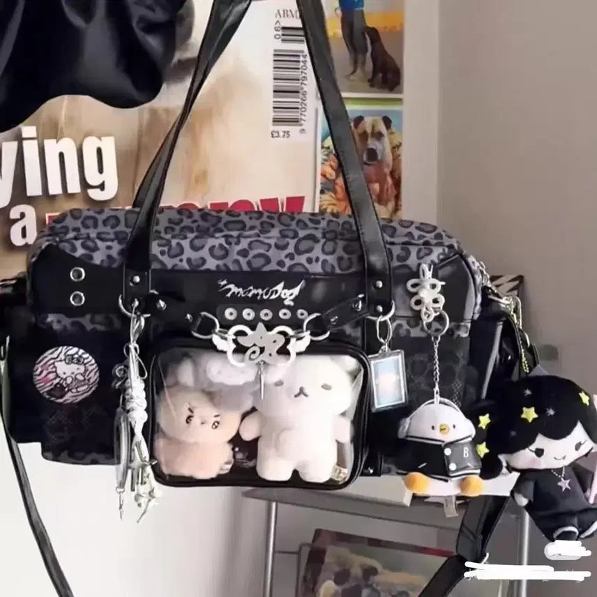 [BUNJANG] Himegyaru Y2k Leopard Print Shoulder Bag / 히메갸루 y2k 호피 숄더백