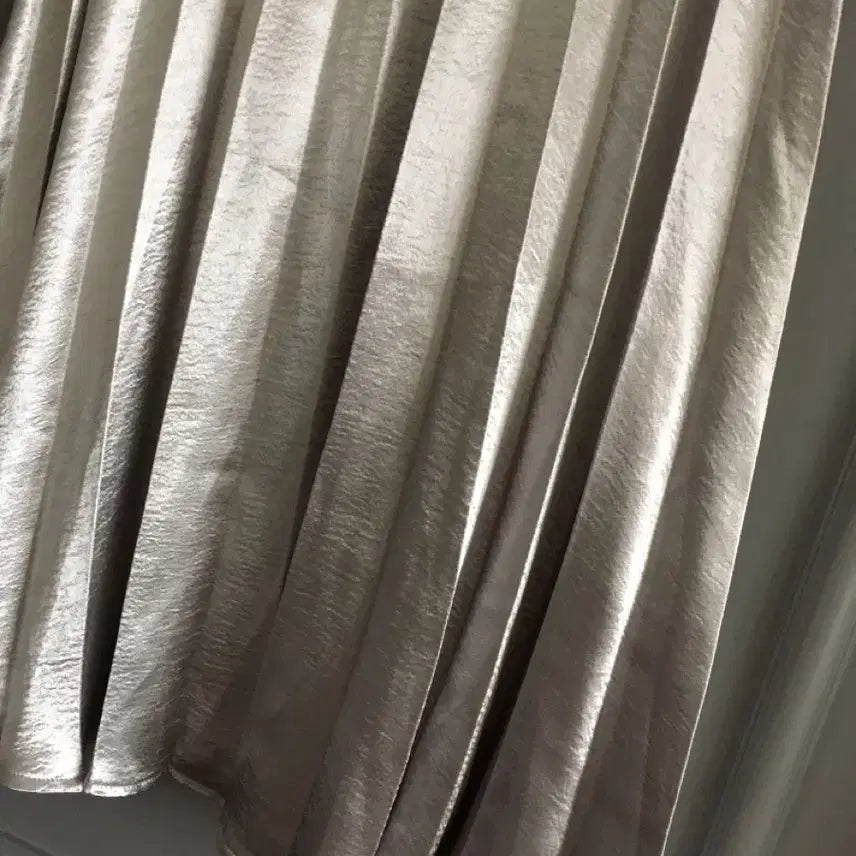 [BUNJANG] J.coco Silver Pleated Long Skirt / 제이코코 J.coco 실버 플리츠 롱스커트 새상품 66사이즈