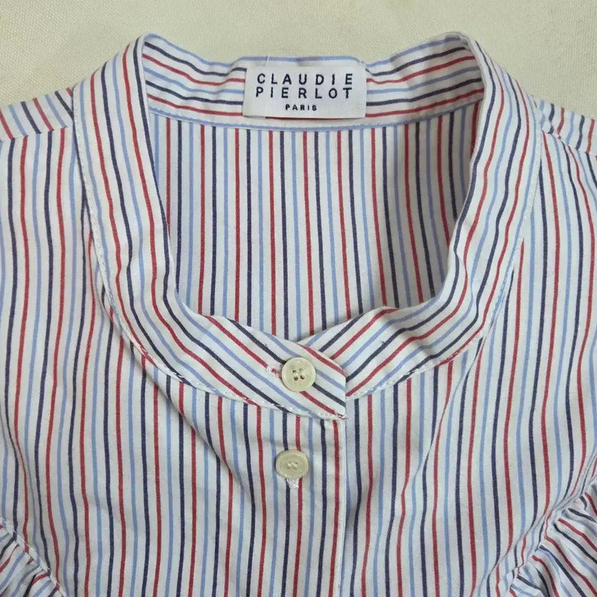 [BUNJANG] Claudie Pierlot Frill Stripe Blouse 38 / 끌로디 Claudie Pierlot 프릴 스트라이프 블라우스 38