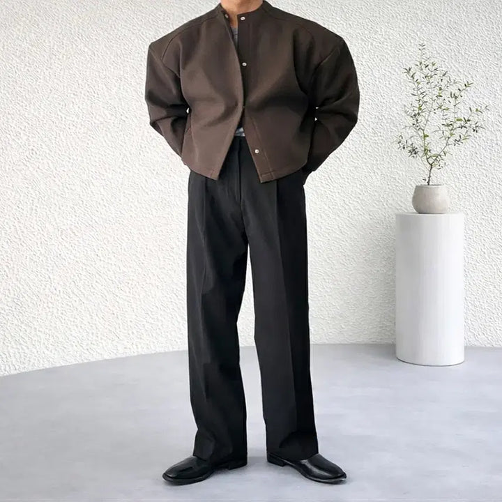 [BUNJANG] Rex Moment Shoulder Crop Cardigan Jacket / 남자 어깡 숄더 크롭 숏기장 가디건 자켓 4컬러