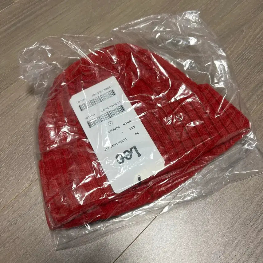[BUNJANG] Lee Cable Knit Beanie Burgundy / 새상품 Lee 케이블 니트 비니 버건디