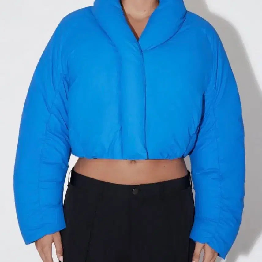 [BUNJANG] KHY Cropped Puffer Jacket Blue XS / khy 크롭 패딩 푸퍼 자켓 블루 xs