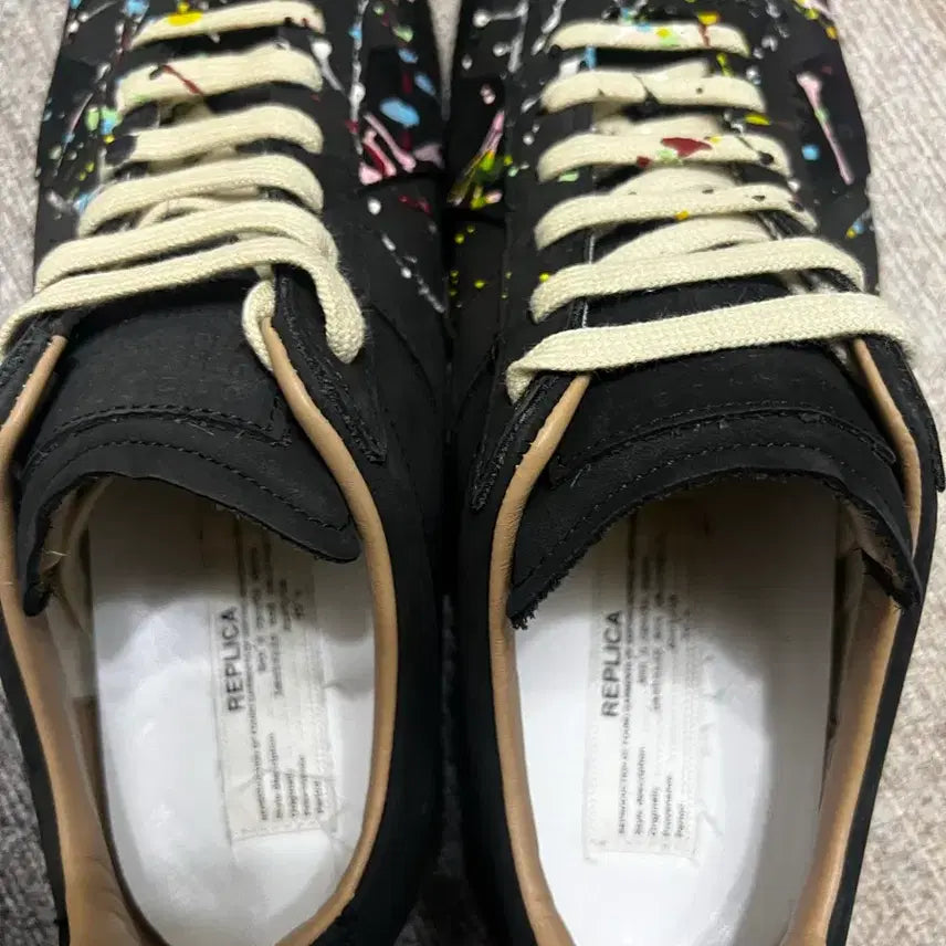[BUNJANG] Maison Margiela Paint Drop Sneakers Black 41.5 / 메종마르지엘라 페인트 드롭 스니커즈 블랙 41.5