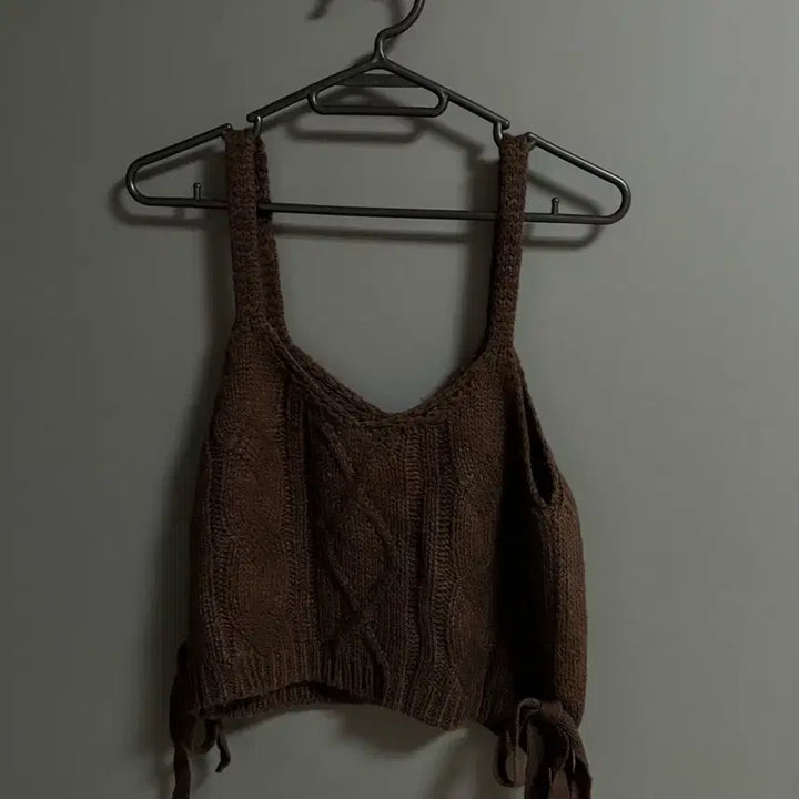 [BUNJANG] Vintage Brown Knit Bustier / 일본 빈티지 브라운 니트 뷔스티에