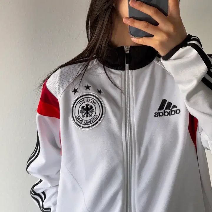[BUNJANG] Adidas Germany National Team White Track Top Jersey / [M]아디다스 독일 국대 화이트 트랙탑 져지