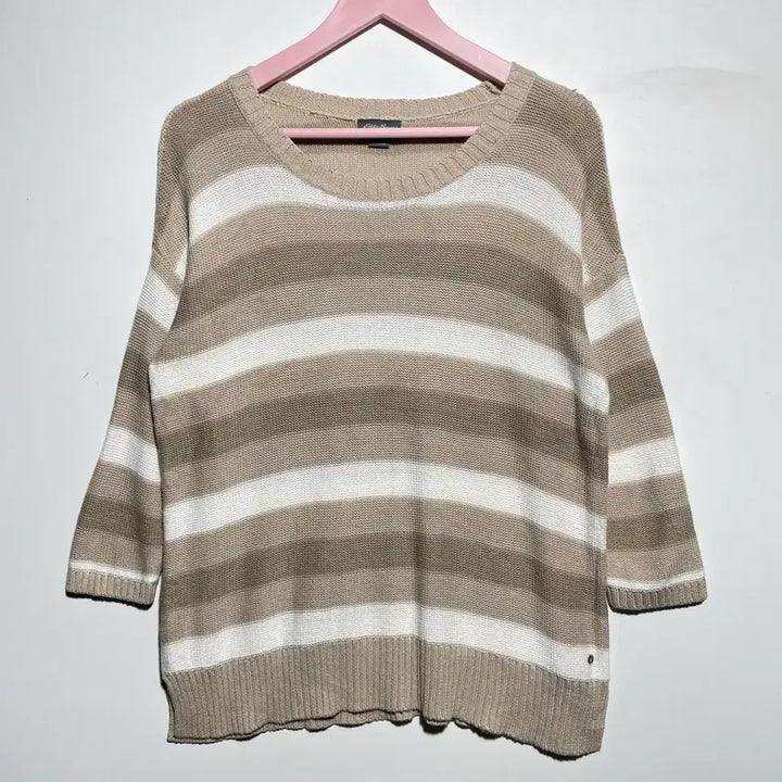 [BUNJANG] Eddie Bauer Striped Knit Top / 에디바우어 스트라이프 5부 니트