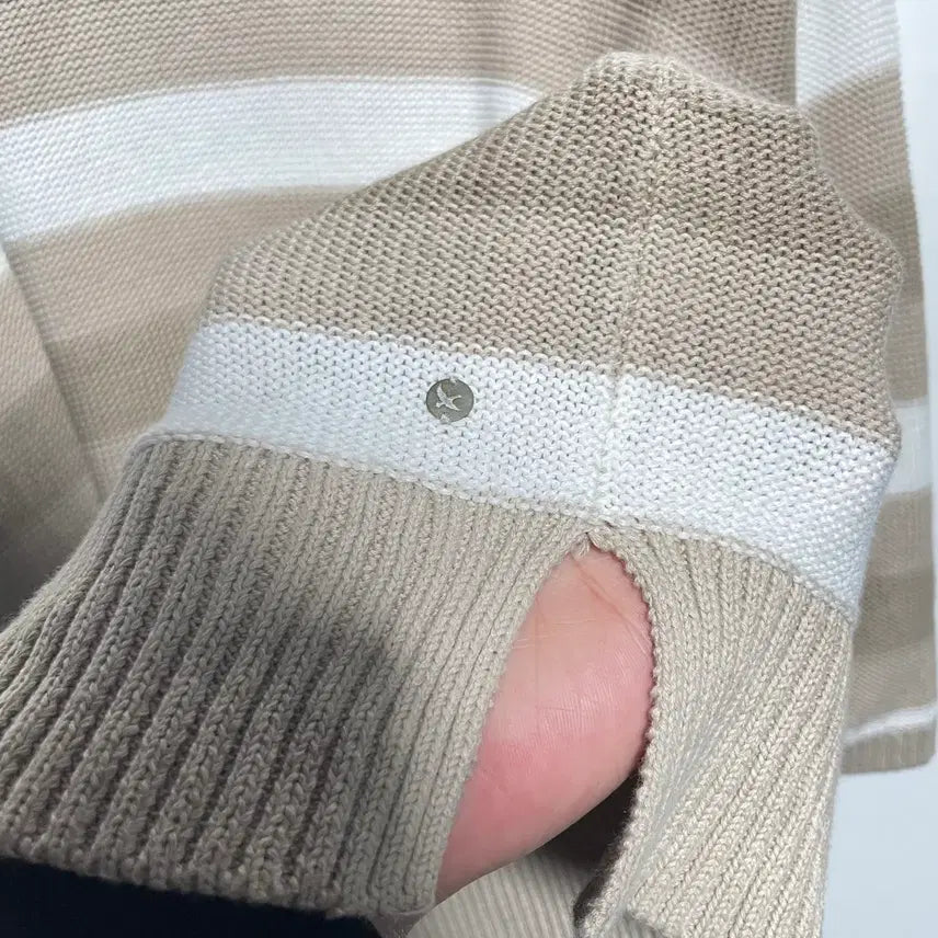 [BUNJANG] Eddie Bauer Striped Knit Top / 에디바우어 스트라이프 5부 니트