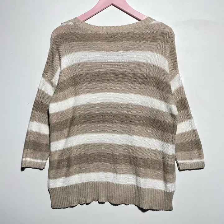 [BUNJANG] Eddie Bauer Striped Knit Top / 에디바우어 스트라이프 5부 니트
